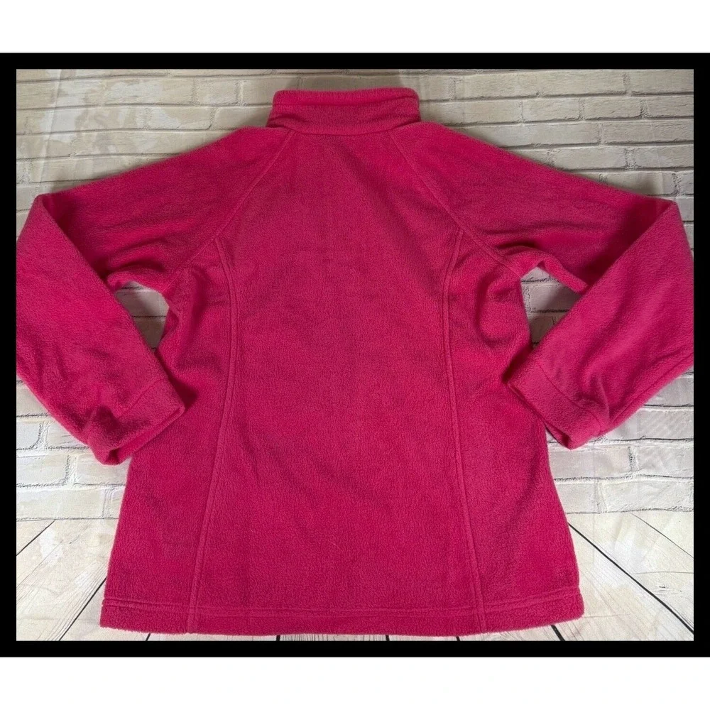 Columbia Fleece‎ Jacket Kids Large 14/16 Pink Full Zip Mock Neck Outerwear